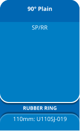 90° Plain RUBBER RING 110mm: U110SJ-019  SP/RR