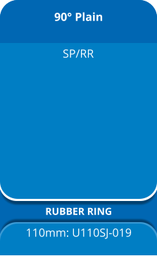 90° Plain RUBBER RING 110mm: U110SJ-019  SP/RR