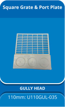 Square Grate & Port Plate GULLY HEAD 110mm: U110GUL-035