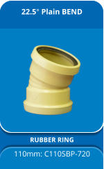 22.5° Plain BEND RUBBER RING 110mm: C110SBP-720