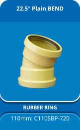 22.5° Plain BEND RUBBER RING 110mm: C110SBP-720