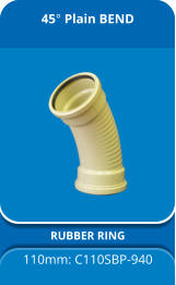 45° Plain BEND RUBBER RING 110mm: C110SBP-940