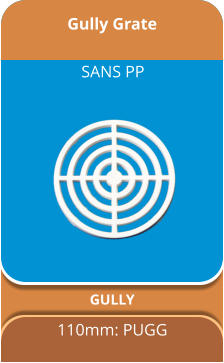 Gully Grate GULLY 110mm: PUGG SANS PP