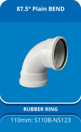 87.5° Plain BEND RUBBER RING 110mm: S110B-NS123
