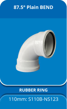 87.5° Plain BEND RUBBER RING 110mm: S110B-NS123